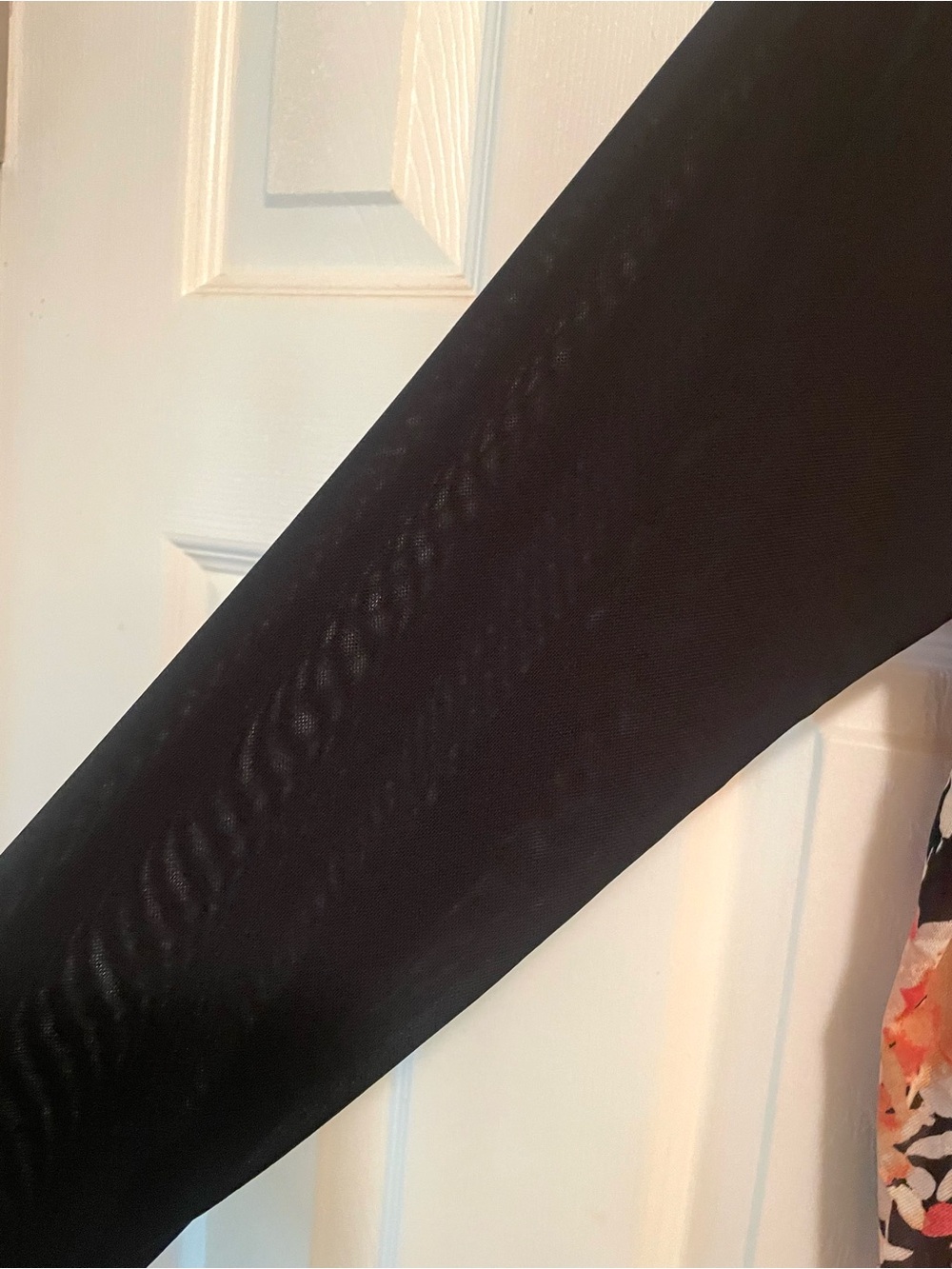 LOGO Layers by Lori Goldstein 1X Floral Sheer Mesh Tunic Top Black Pink Orange - Picture 11 of 15